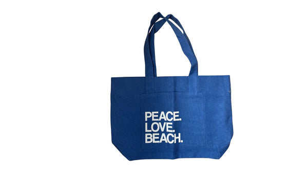 Just 100% Recycled Cotton Beach Bag - Blue