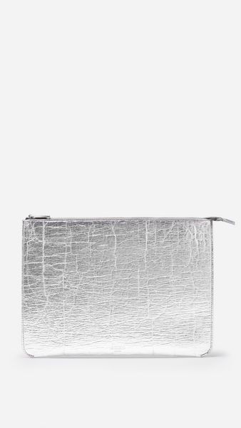 Been London Martello Vegan Silver Laptop Case By