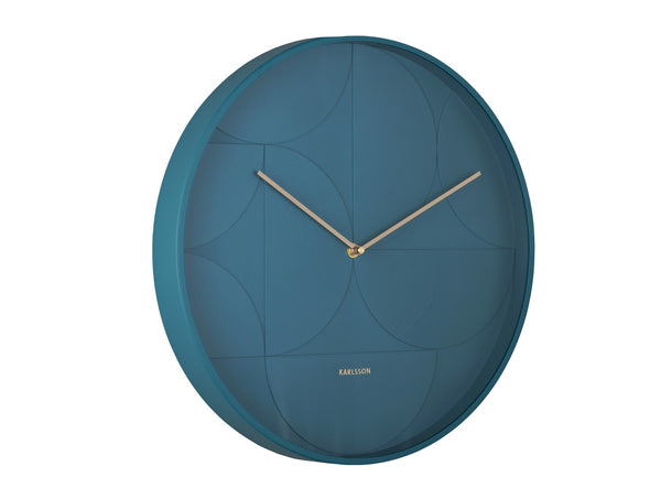 Present Time Echelon Dark Blue Circular Wall Clock