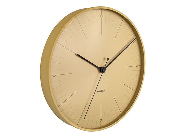 Present Time Index Yellow Wall Clock