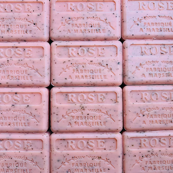 Grand Illusions Exfoliating Natural Soap Bar Rose Petal Savon De Marseilles