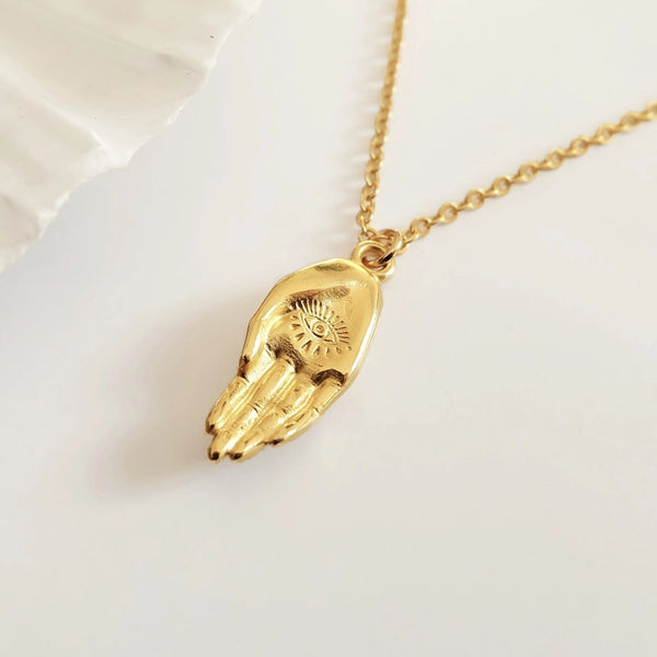 Augusta Jewellery | Boho Charm Hand Necklace | Gold