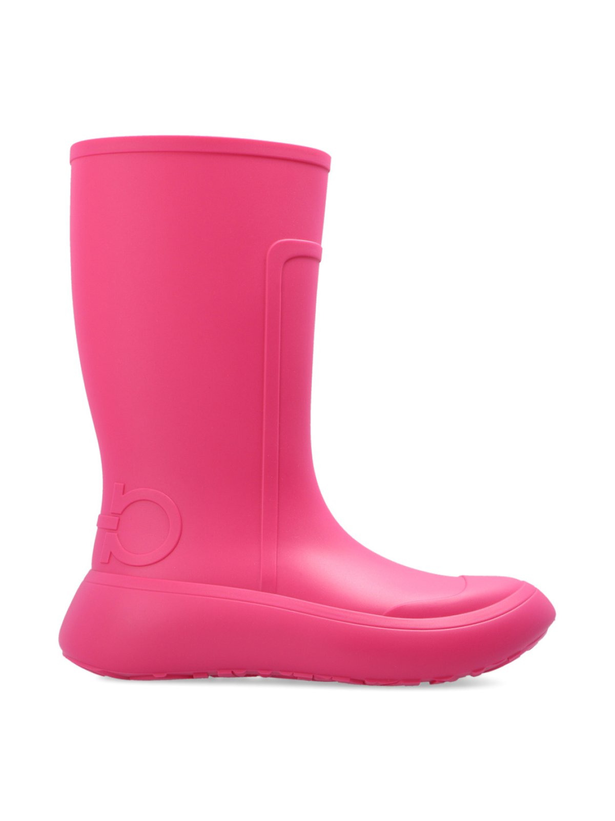 Ferragamo Hot Pink Rainboot Gancini Logo Ankle Boots