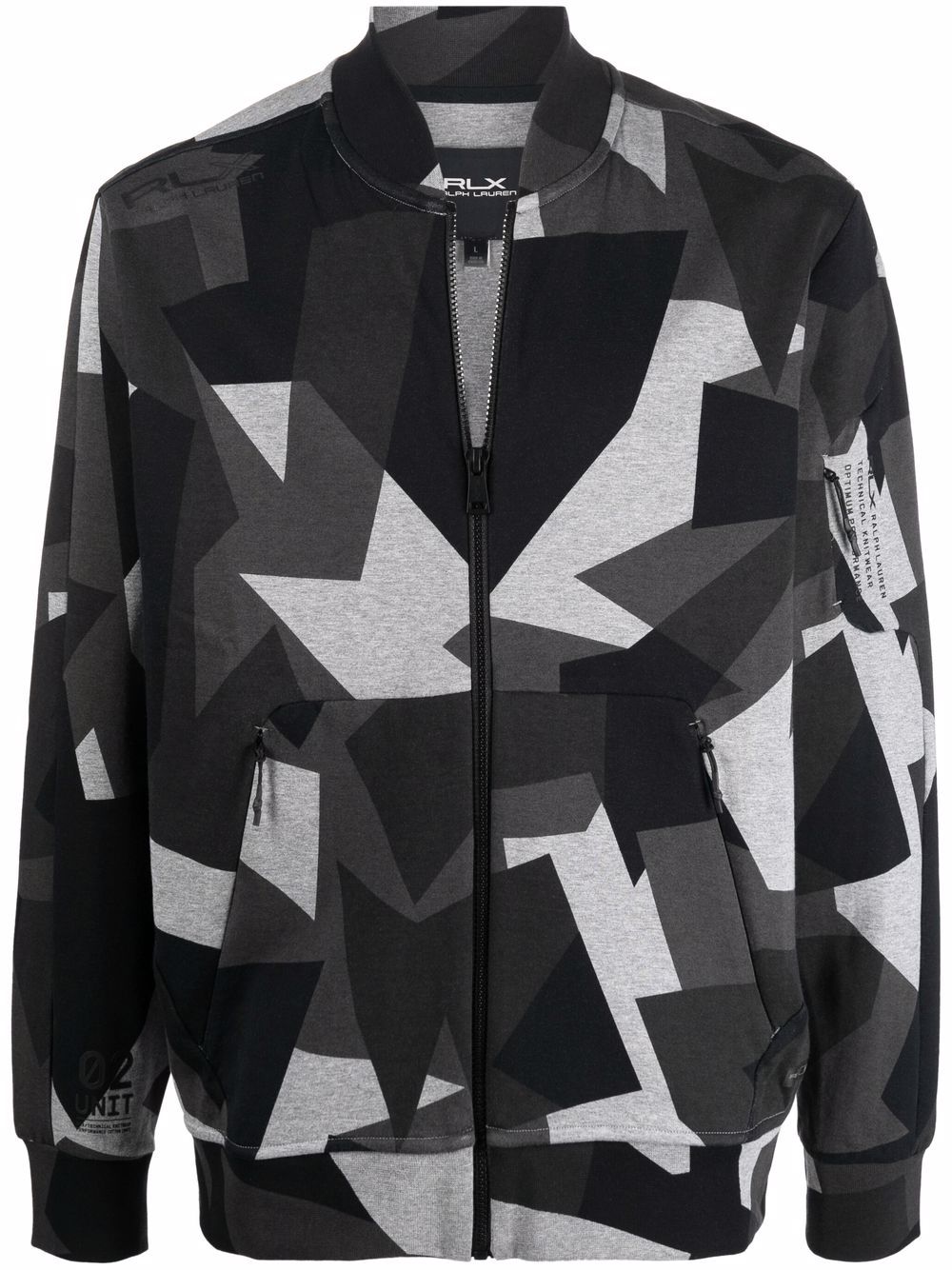 Polo Ralph Lauren Black RLX Geometric Bomber Jacket