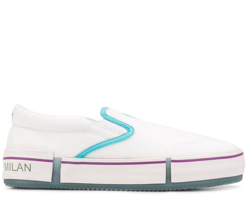 Marcelo Burlon White Cross Vulcanized Slip on Sneakers