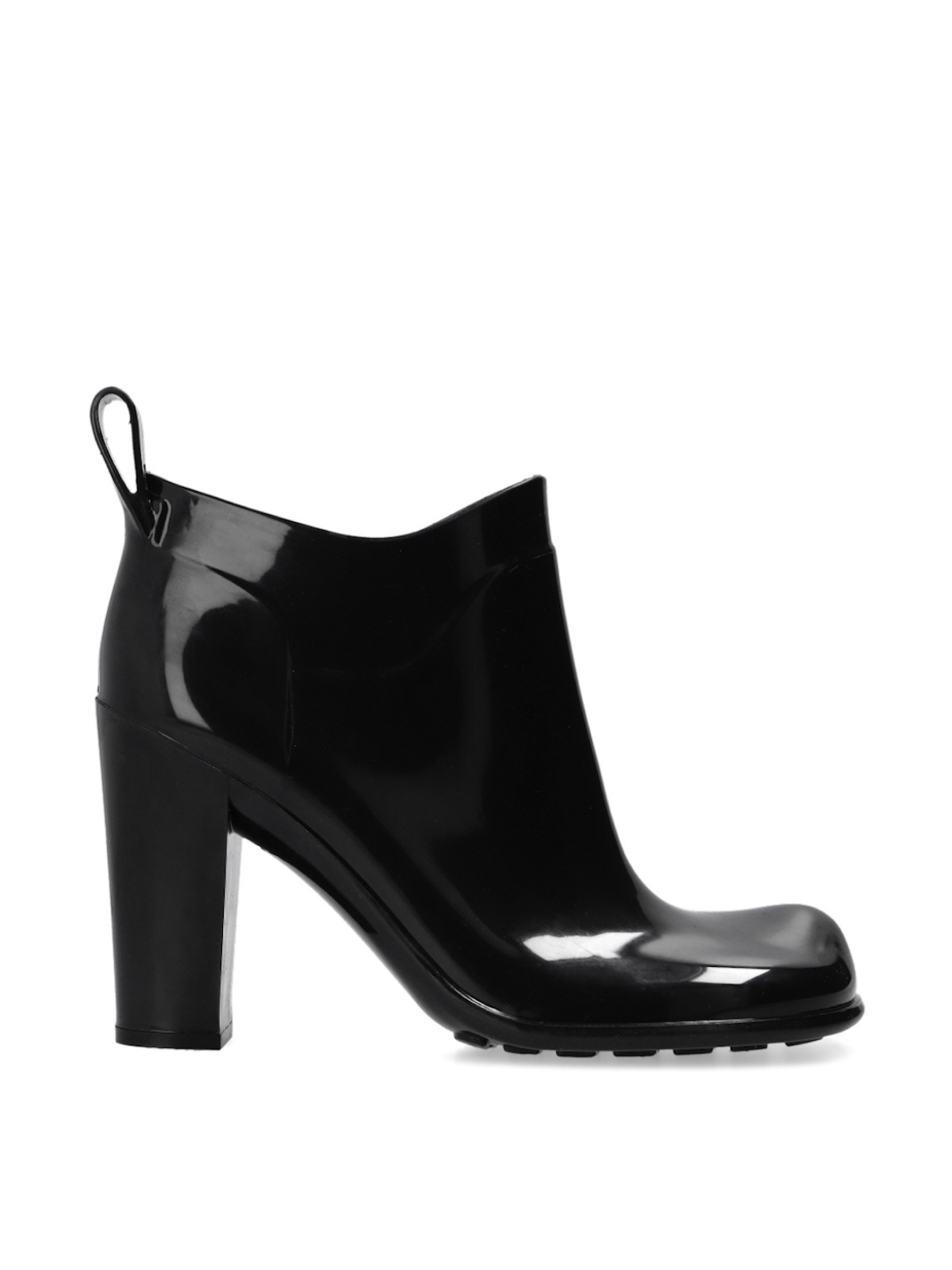 Bottega Veneta  Black Shine Square Toe Ankle Boots