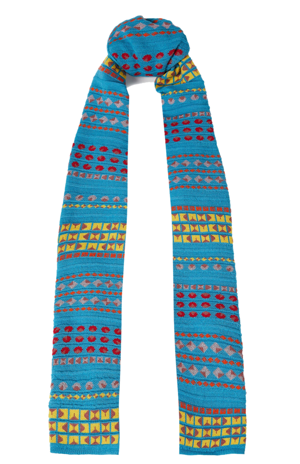 Missoni  Blue Jacquard Wool Scarf