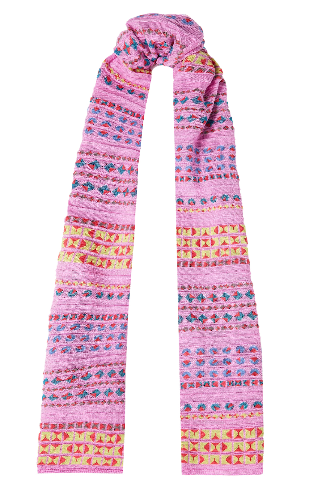 Missoni  Pink Jacquard Wool Scarf