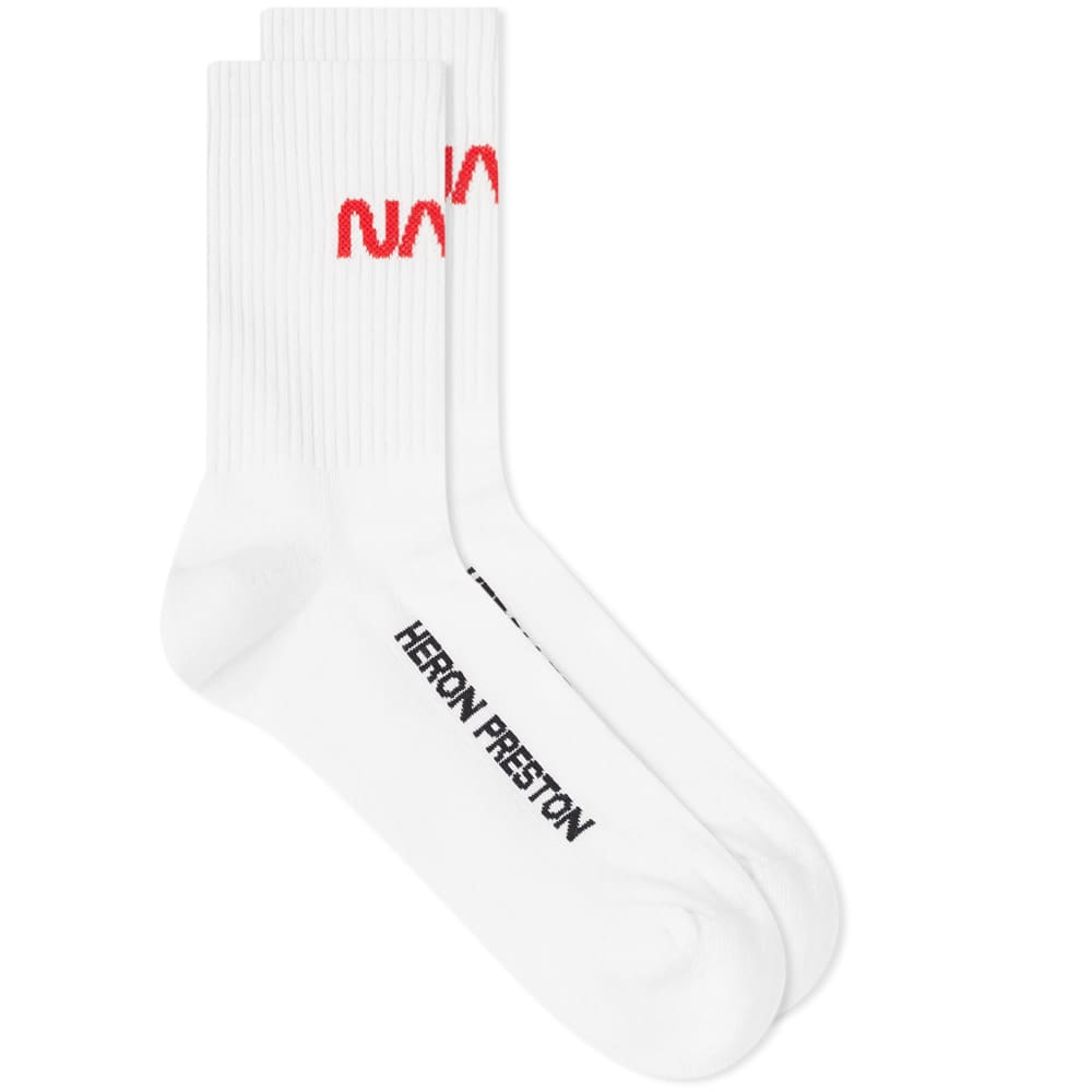 Heron Preston White Nasa Logo Long Socks