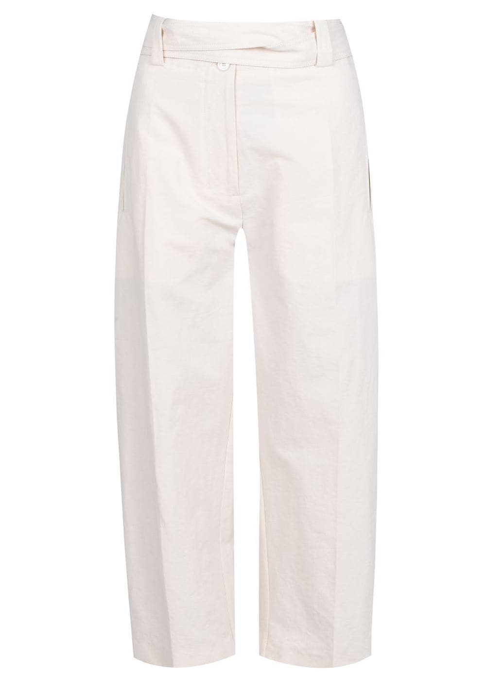 MONCLER Beige Genius 1952 Belted Cropped Pants