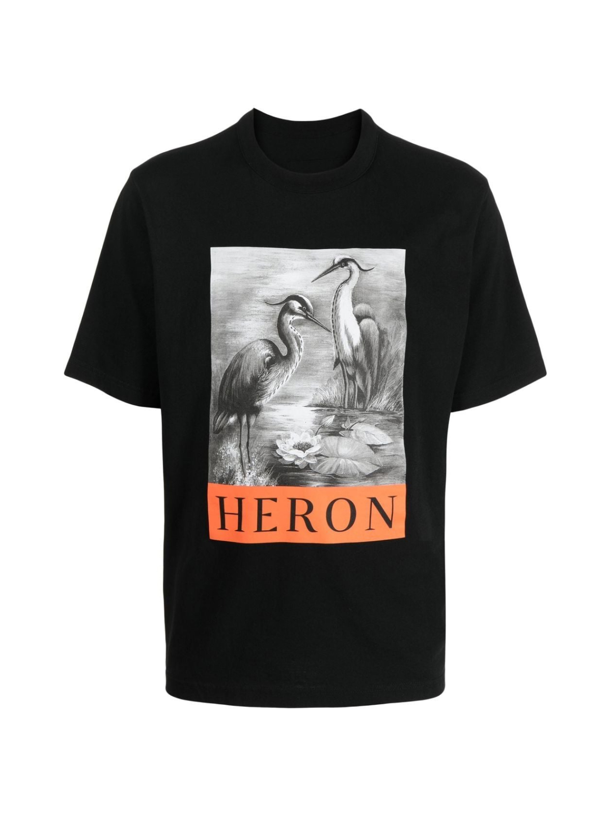 Heron Preston Black Heron Logo Print Relaxed Fit T Shirt