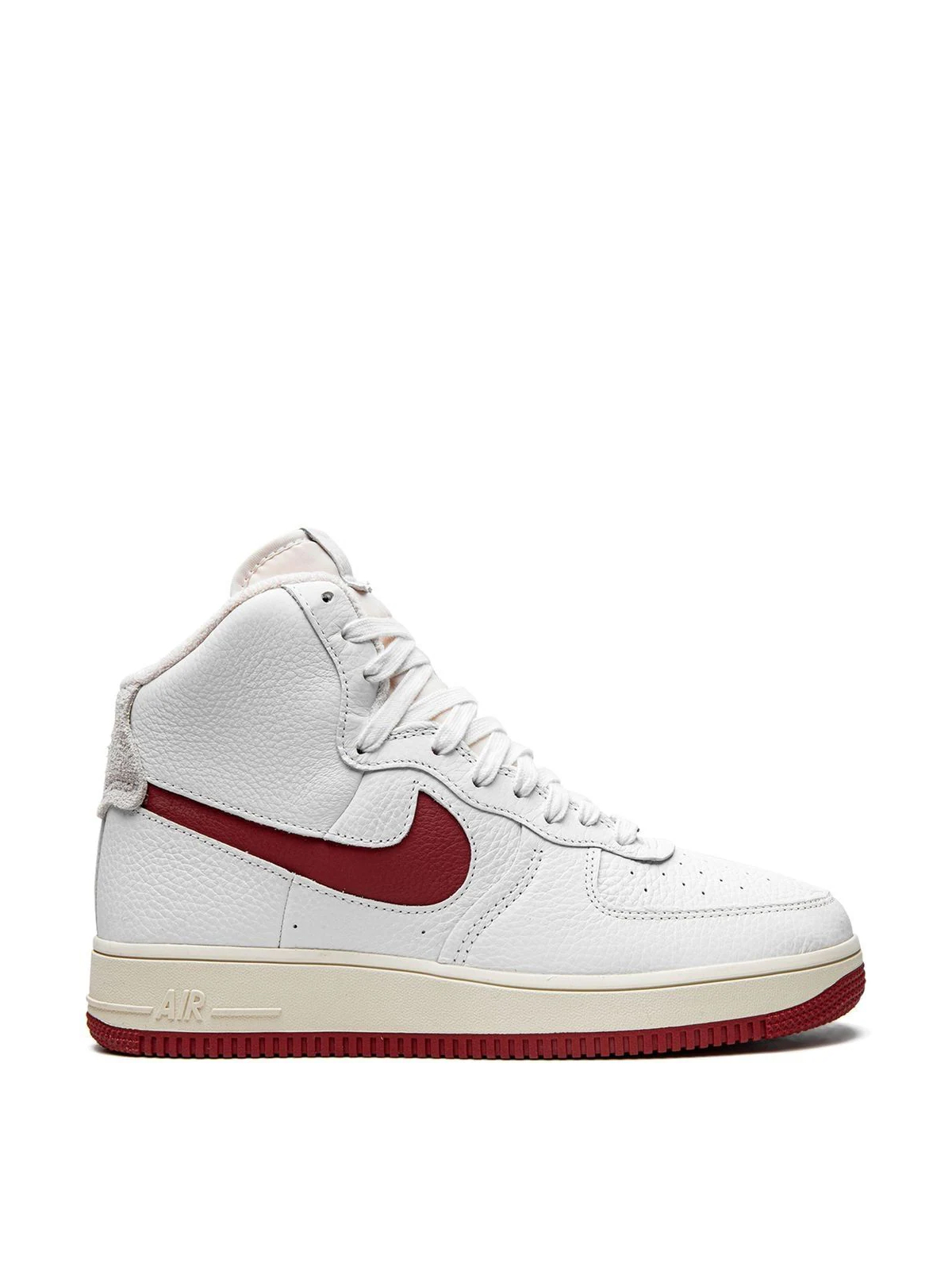 Nike Summit White and Gym Red Air Force 1 Sculpt High Top Sneakers