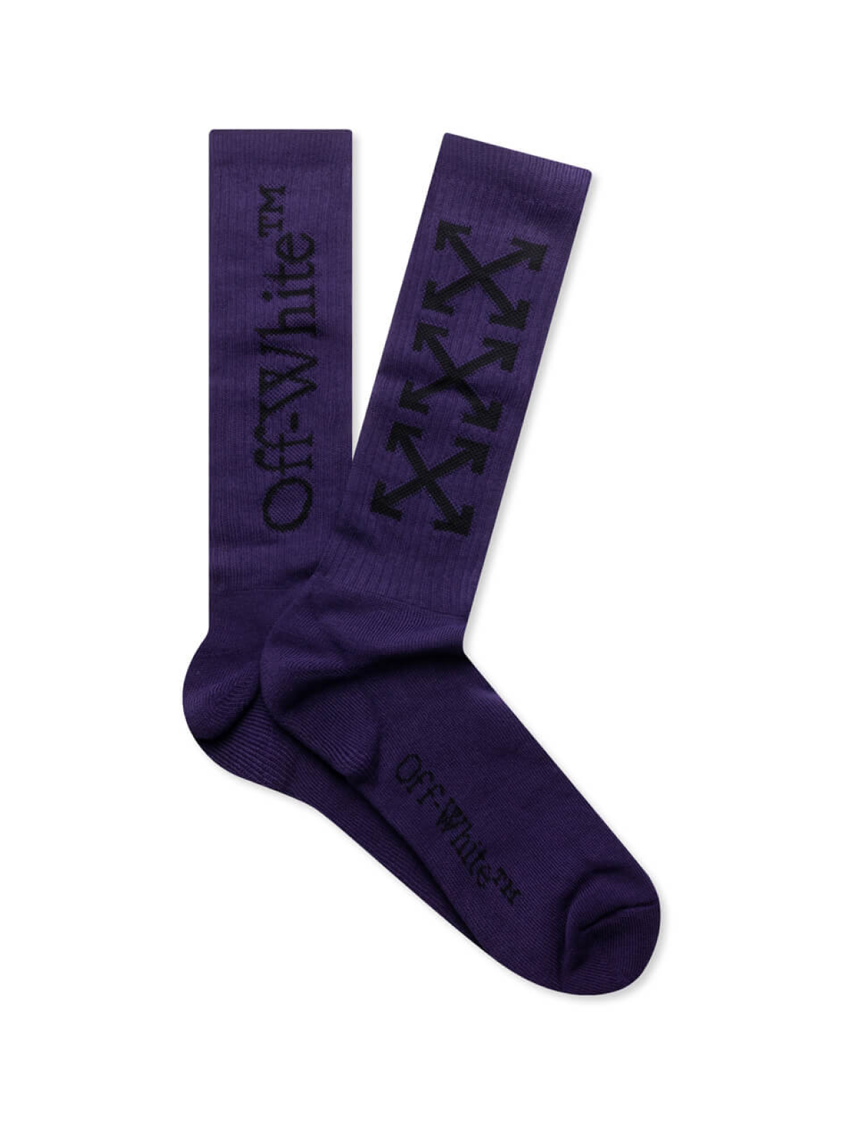 Off White Medium Purple and Black Arrow Bookish Logo Socks