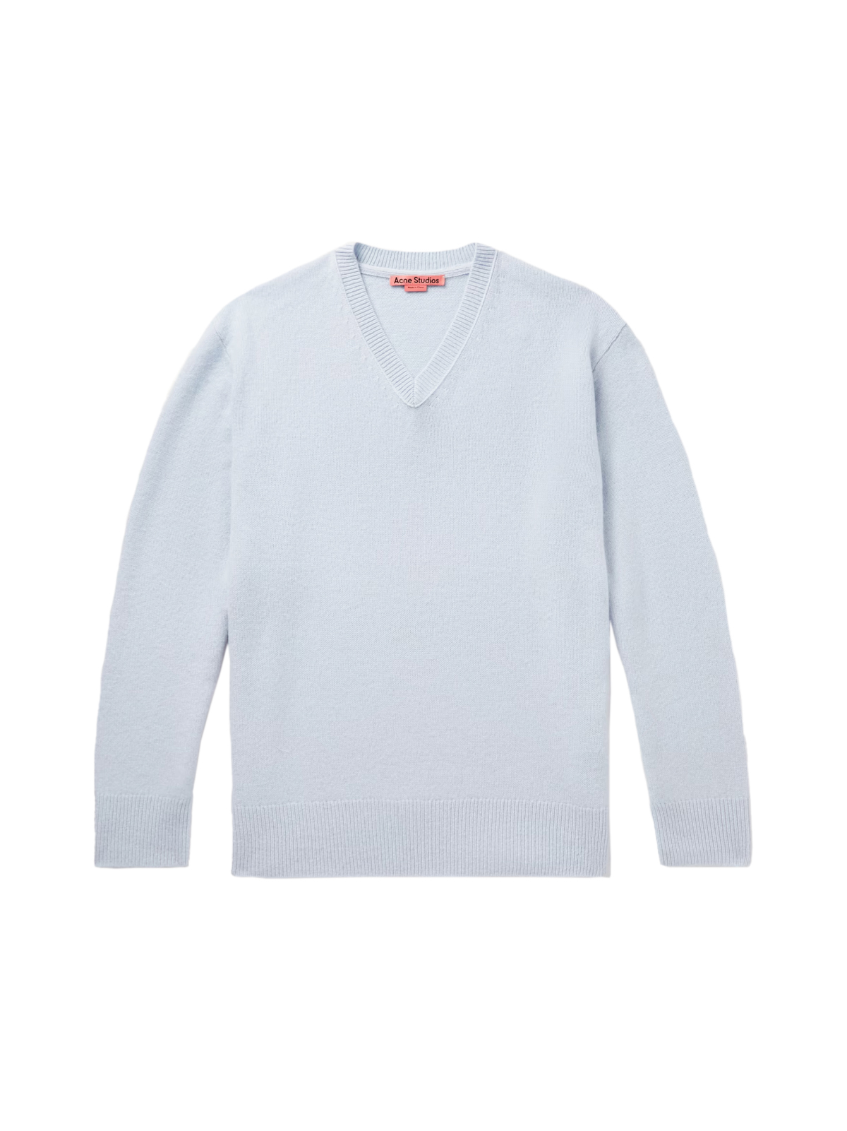 Acne Studios Dusty Blue Cashmere Wool V Neck Sweater