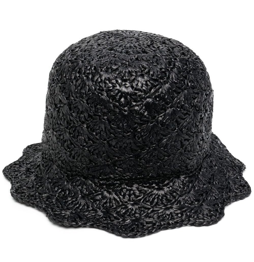 RED VALENTINO Black Woven Bucket Hat