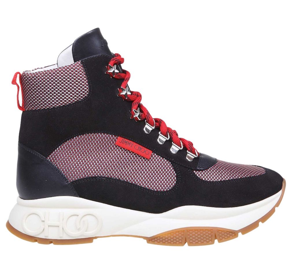 Jimmy Choo Black and Red  Inca Sneakers Boots