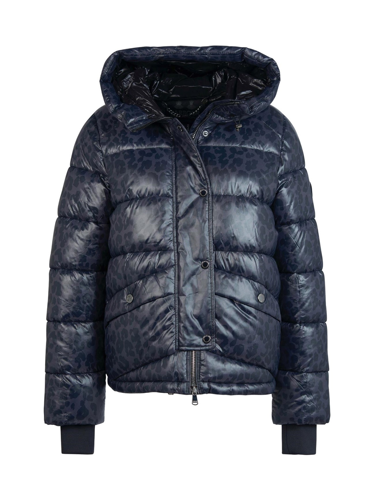 Barbour Navy Leopard Printed Vienna Quilted Jacket