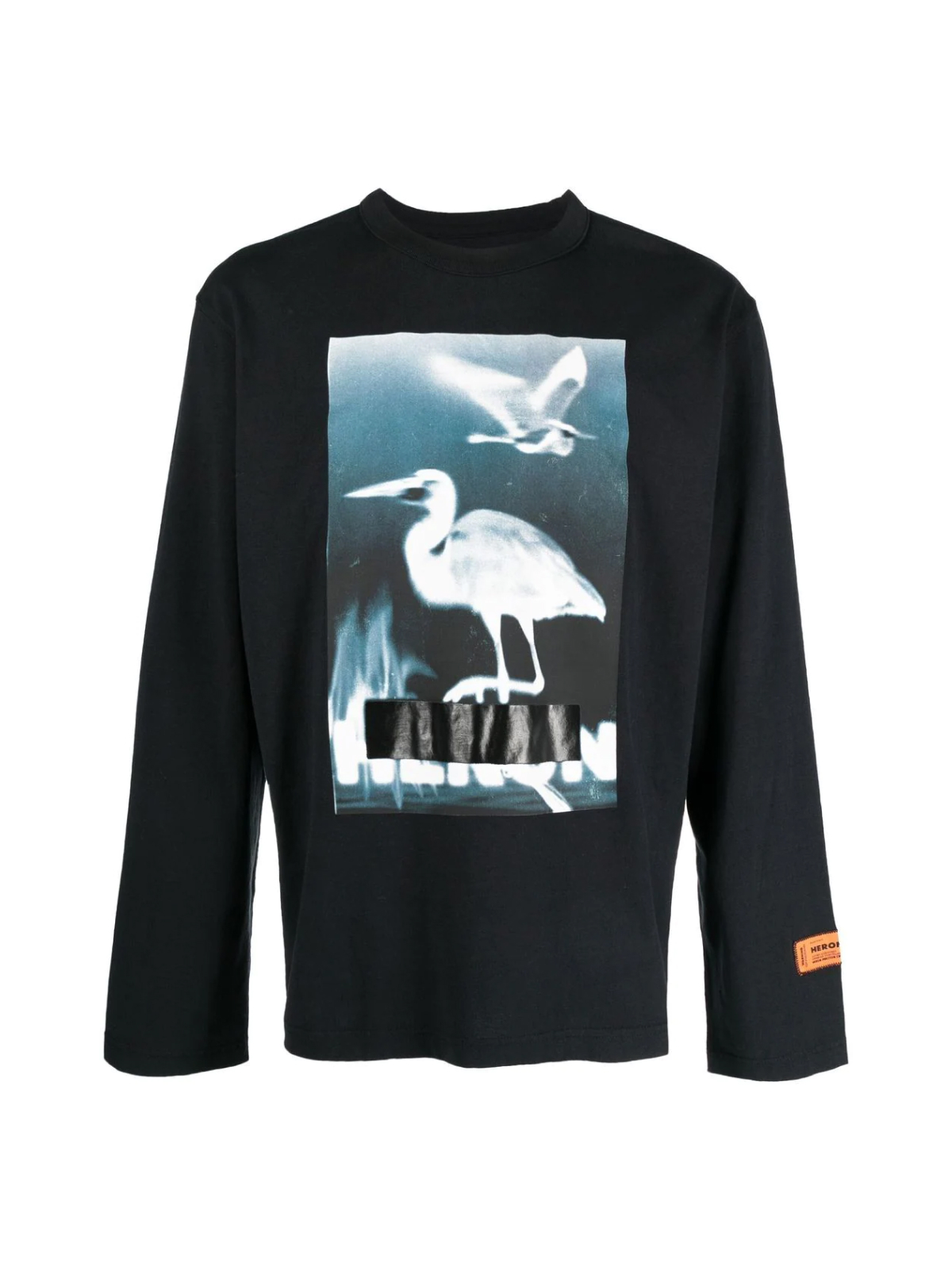 Heron Preston Black Censored Heron Logo Crewneck T Shirt