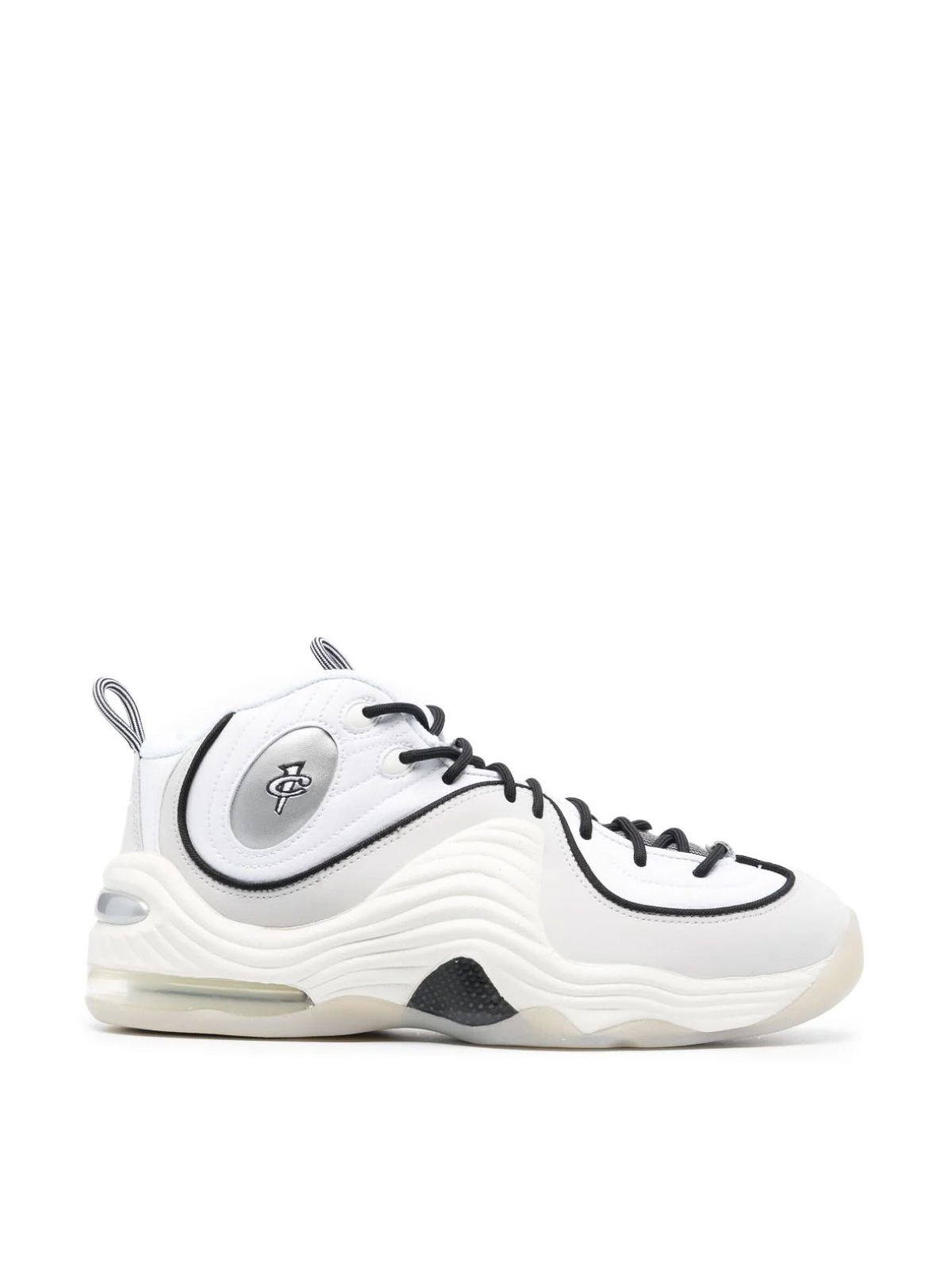 Nike White and Photon Dust Black Air Penny II Sneakers