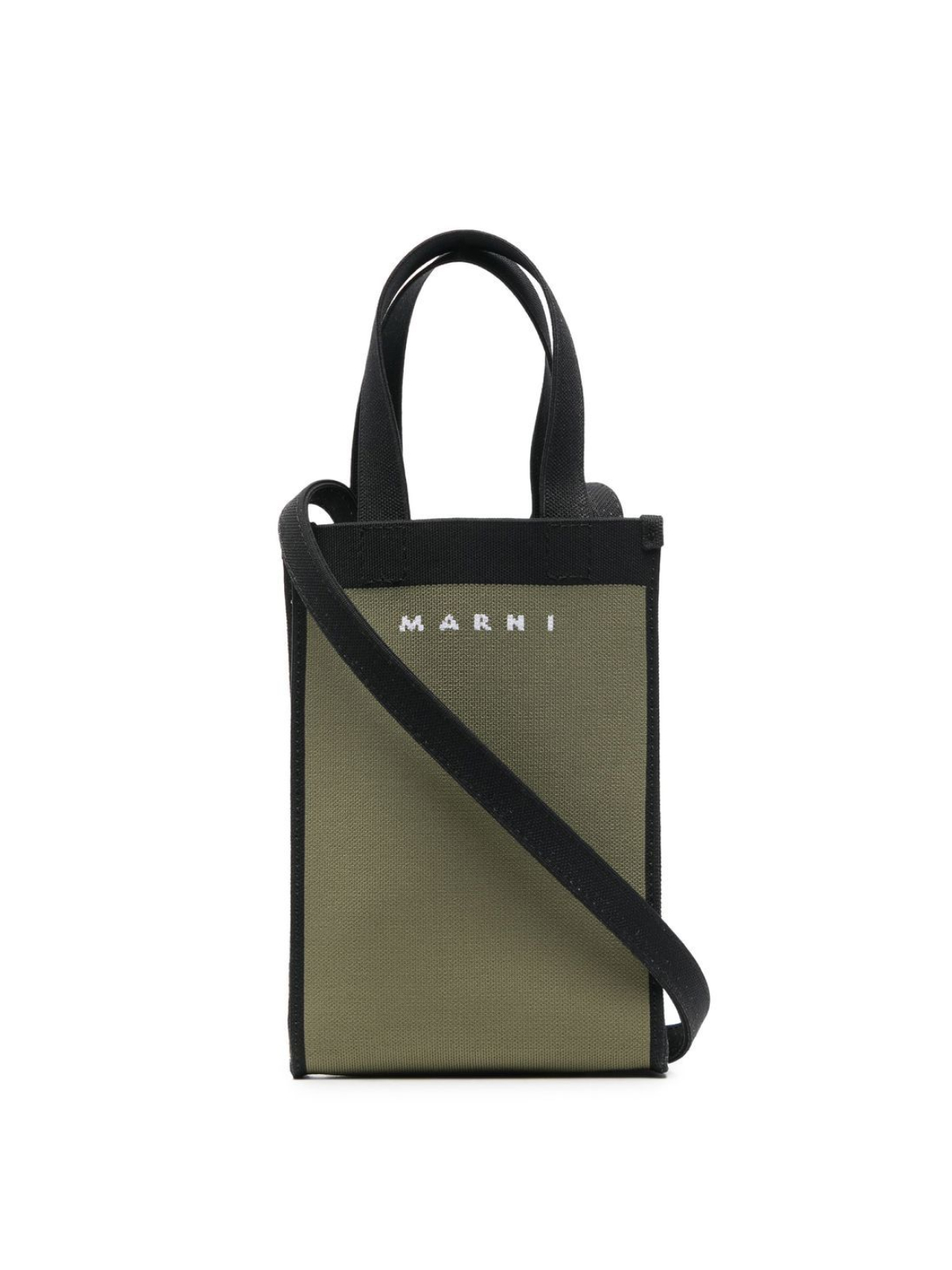 Marni Green Logo Knited Crossbody Tote Bag