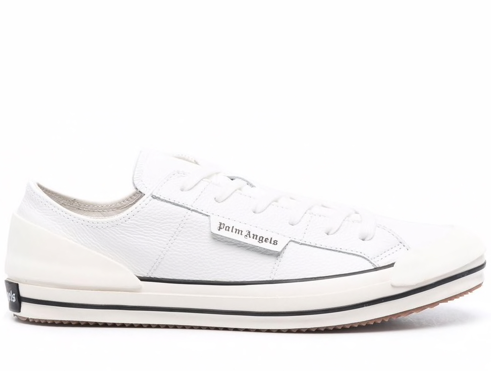 Palm Angels White and Black New Low Vulcanized Sneakers