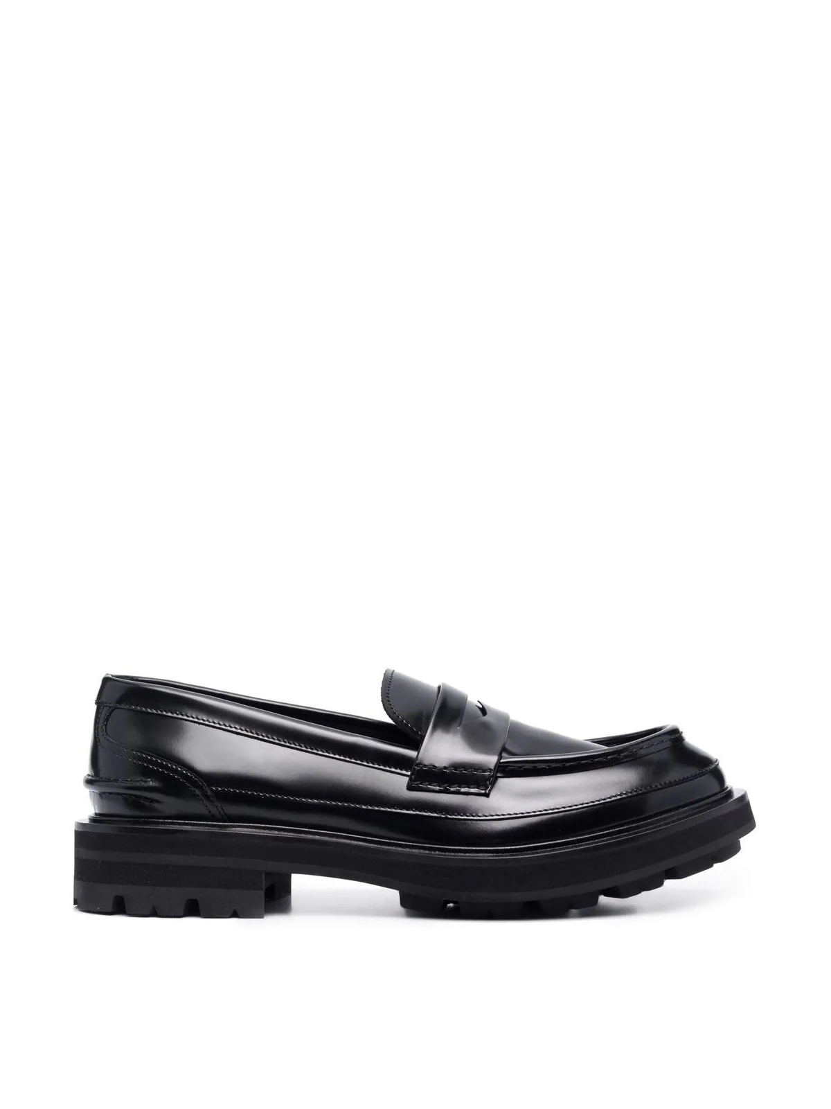 Alexander McQueen  Black Wander Chunky Penny Loafers