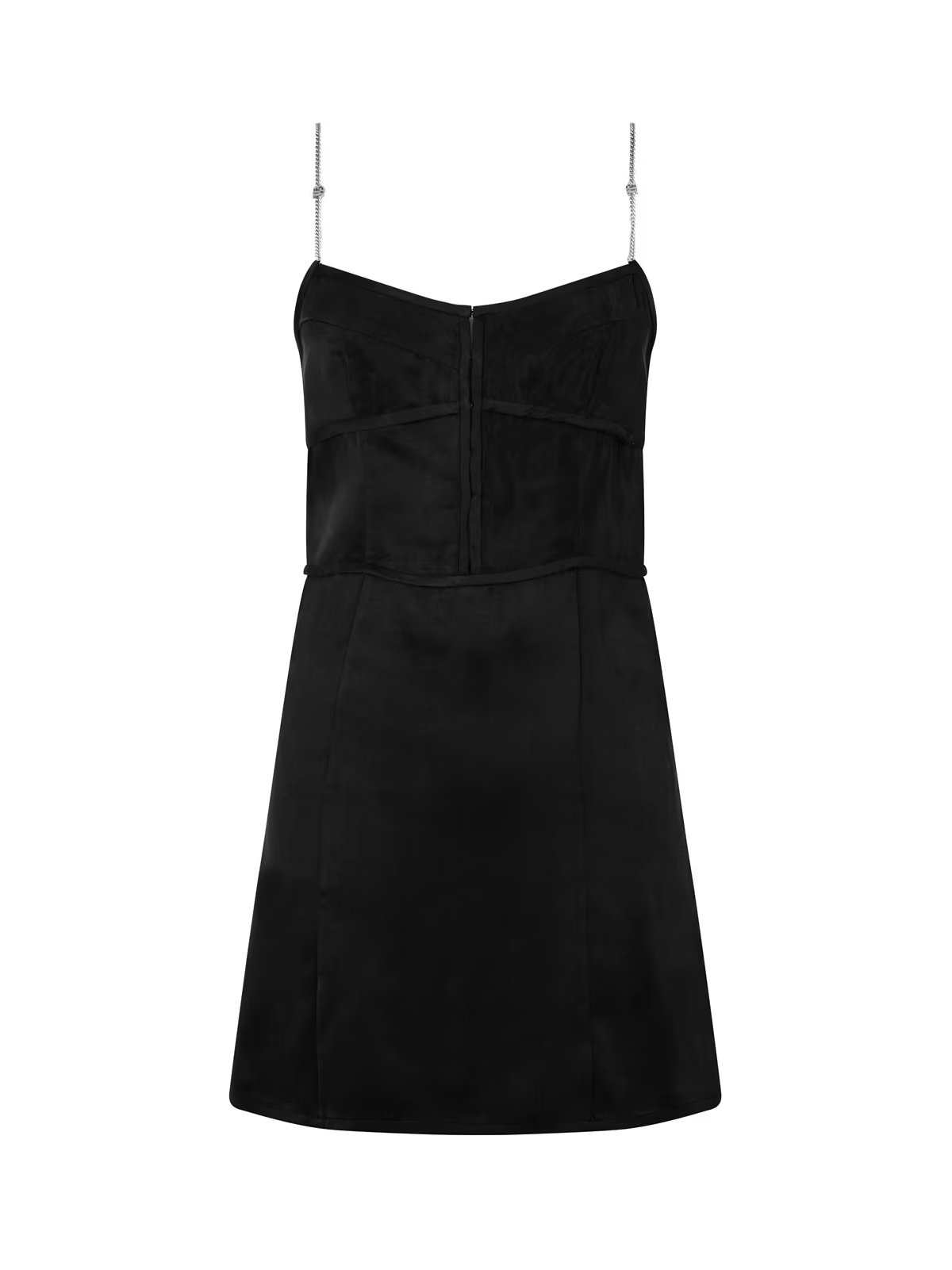 Palm Angels Dark Grey and Silver Metal Straps Slip Dress