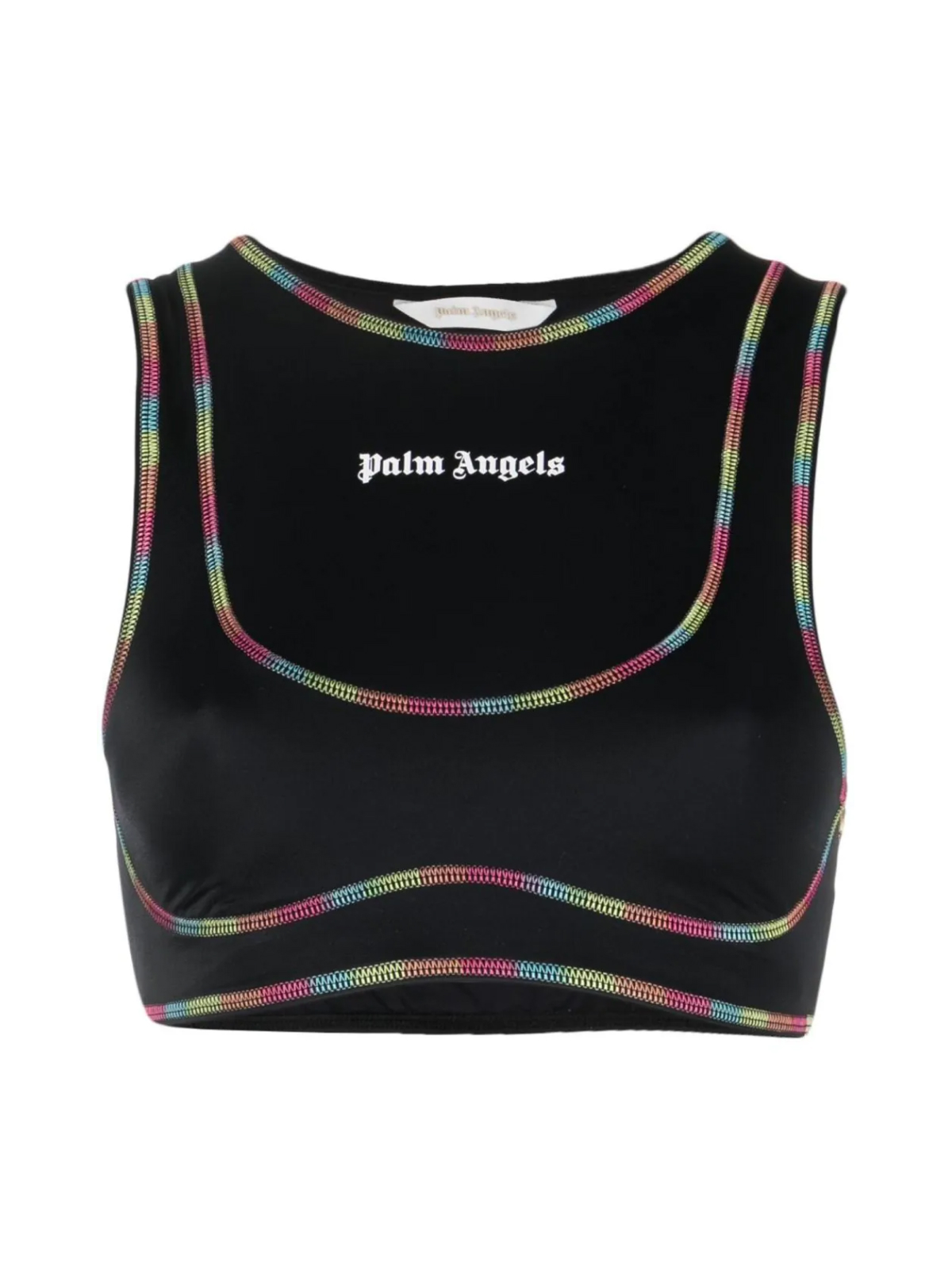 Palm Angels Black Rainbow Miami Logo Training Top