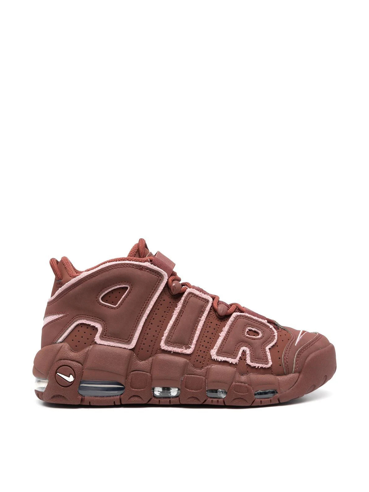 Nike Dark Pony and Med Soft Pink Air More Uptempo 96 Sneakers