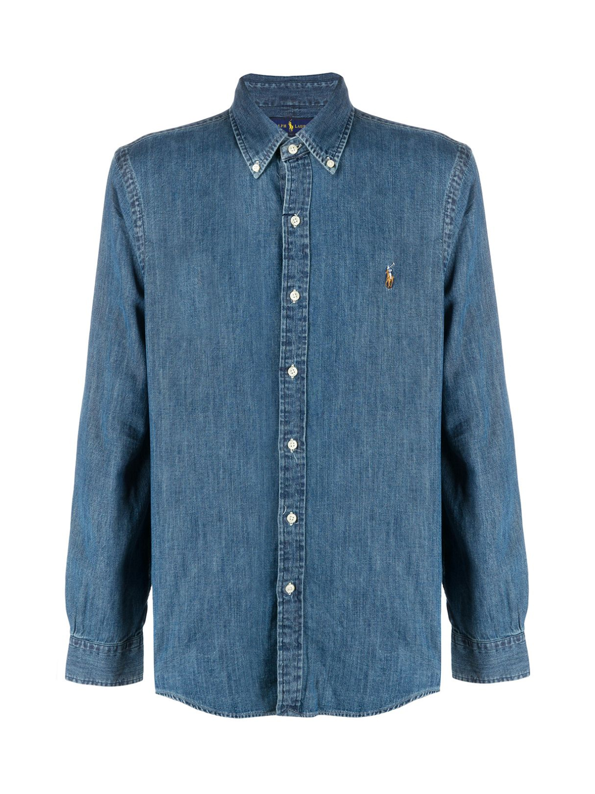 Polo Ralph Lauren Blue Slim Fit Pony Logo Denim Shirt