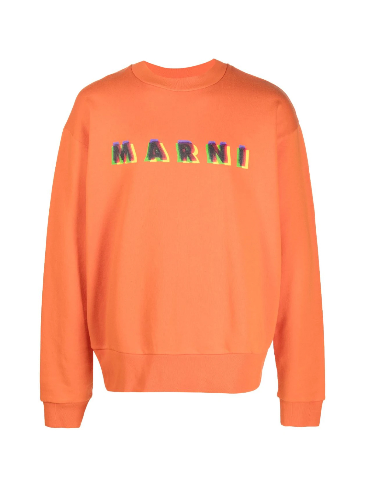 Marni Orange Logo Printed Crewneck Sweatshirt