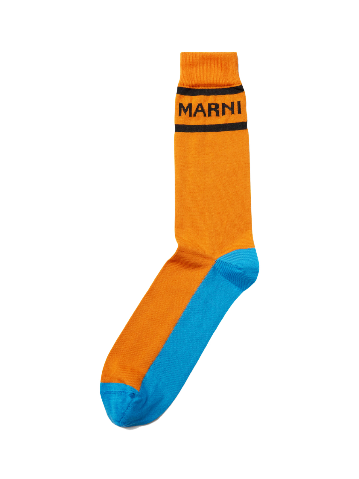 Marni Orange Logo Intarsia Socks