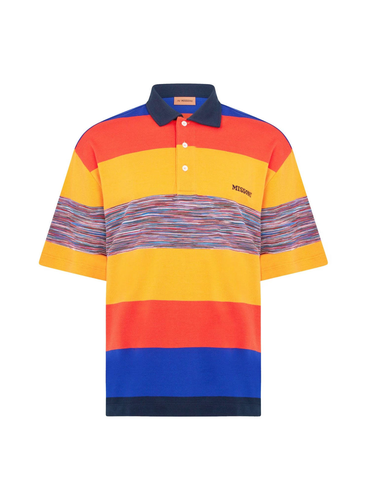 Missoni  Multicolor Striped Logo Embroidered Polo Shirt