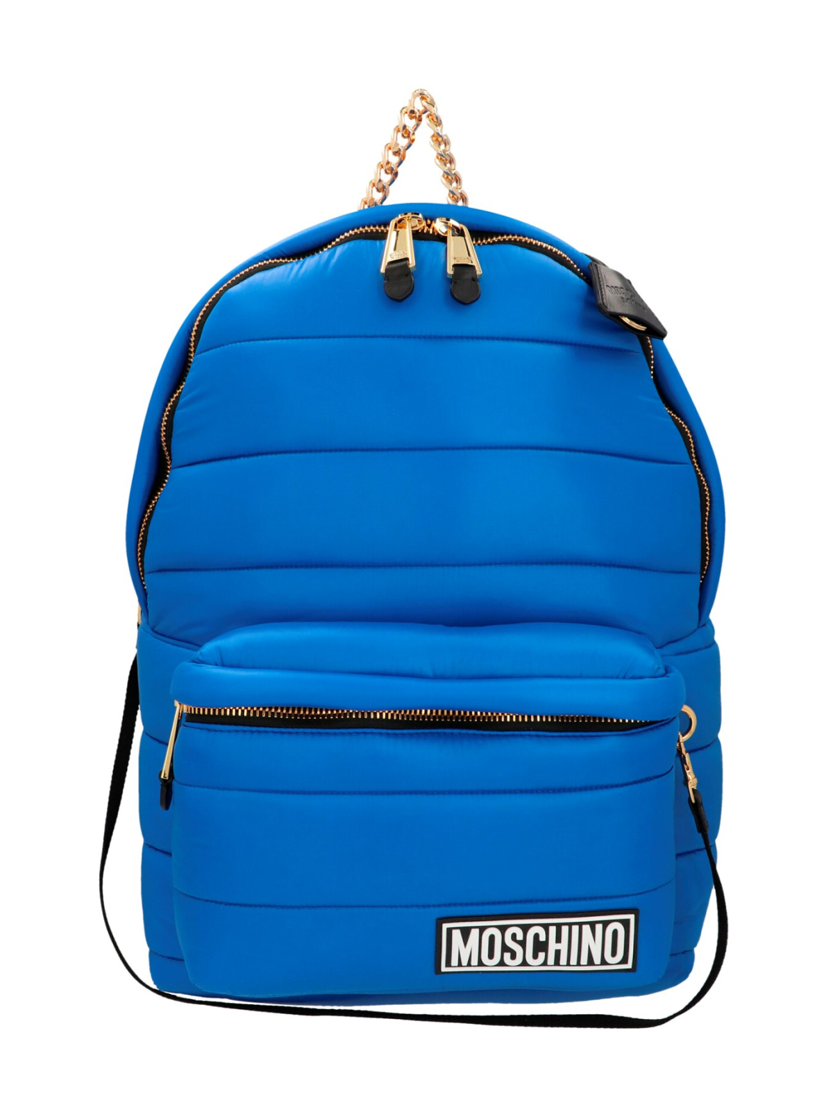 MOSCHINO Blue Quilted Hooded Backpack