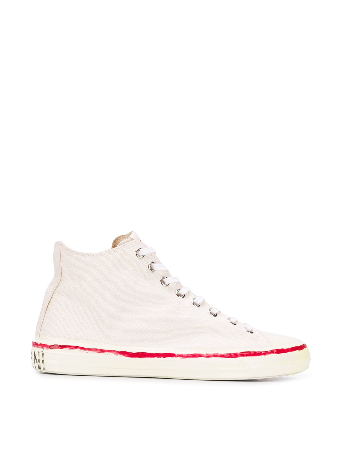 Marni White Graffiti Logo High Top Sneakers