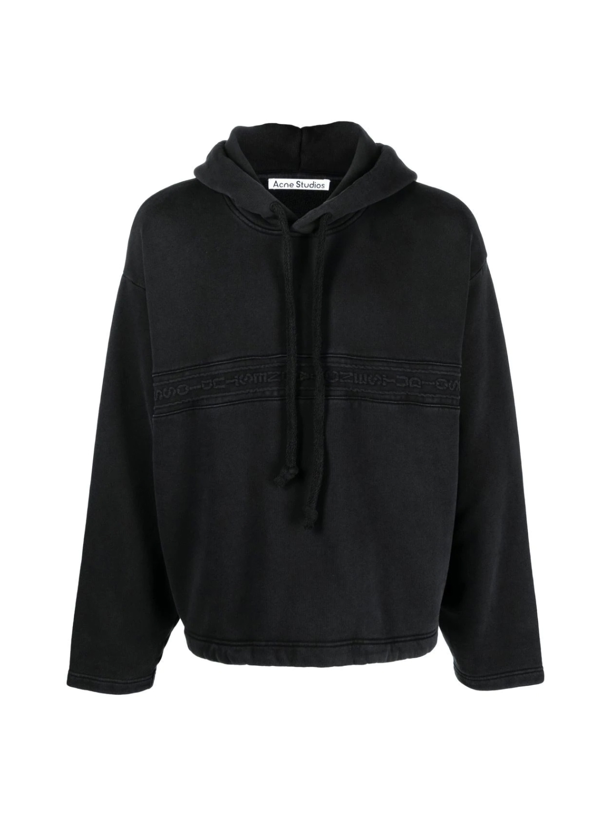 Acne Studios Black Farmy Chain Rib Logo Tape Hoodie