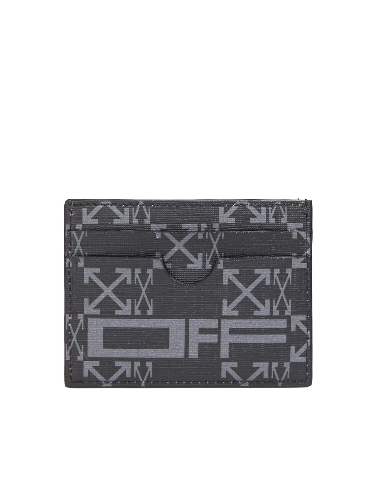 Off White Black and Dark Grey Monogram Logo Card Case