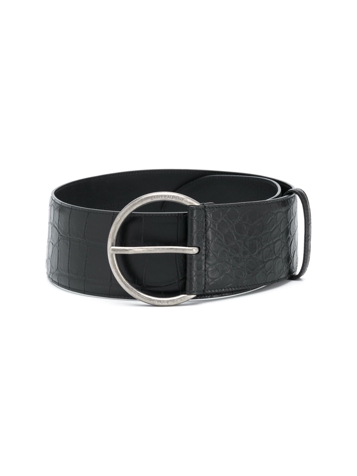 Saint Laurent Black Monroe Cocco Printed Belt