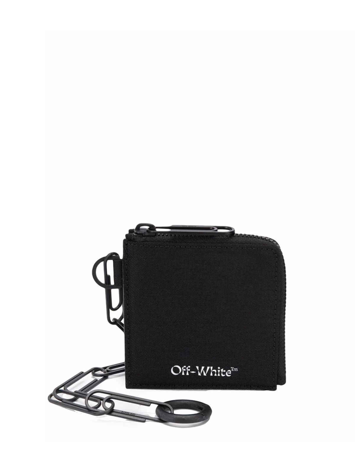 Off White Black Logo Zip Chain Wallet