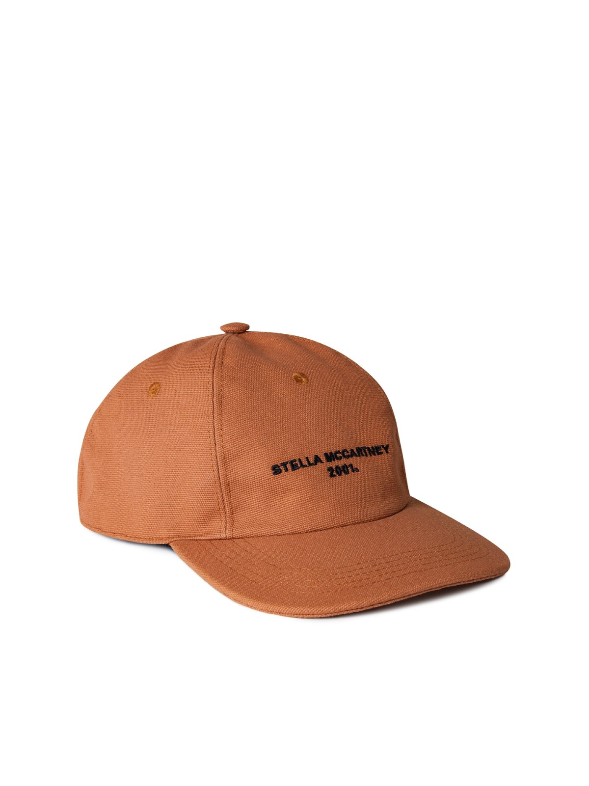 Stella McCartney Cognac Eco Cotton Logo Baseball Cap