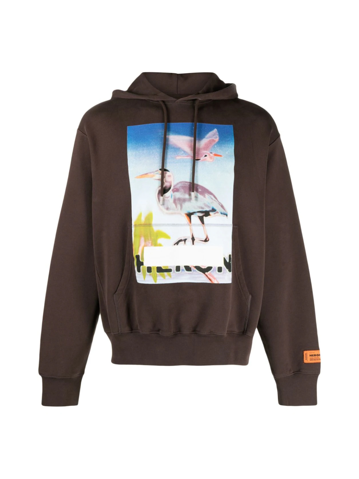 Heron Preston Brown Heron Censored Logo Hoodie