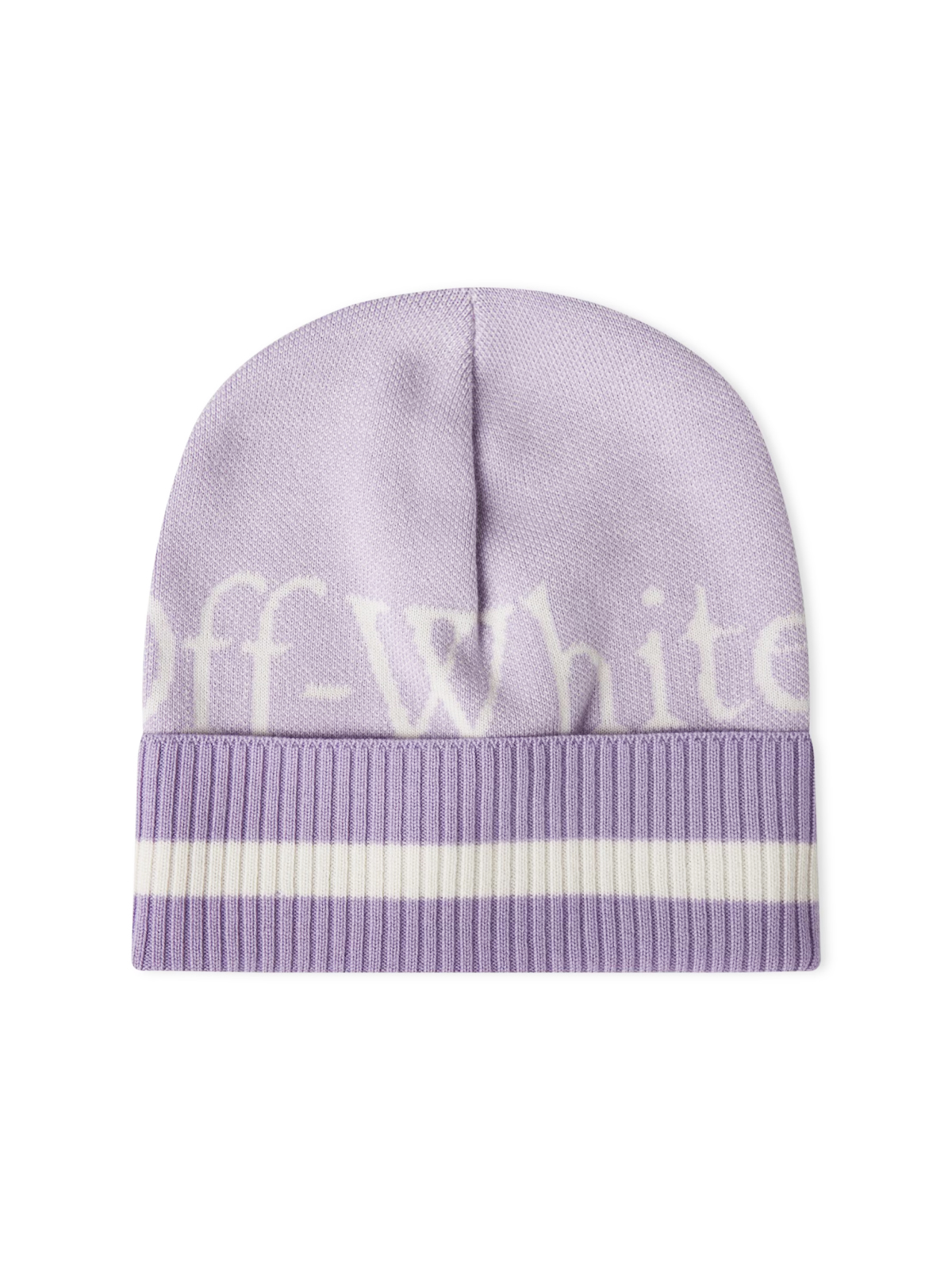 Off White Lilac and White Pixel Logo Beanie