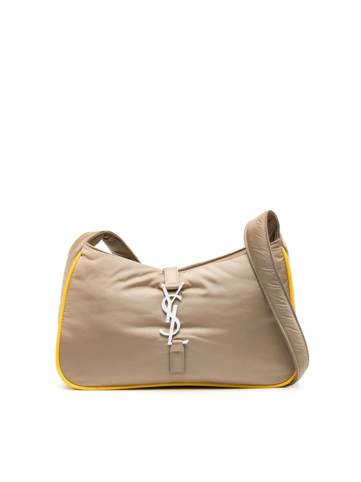 Saint Laurent  Cork and Yellow Le 5 A 7 Logo Shoulder Bag