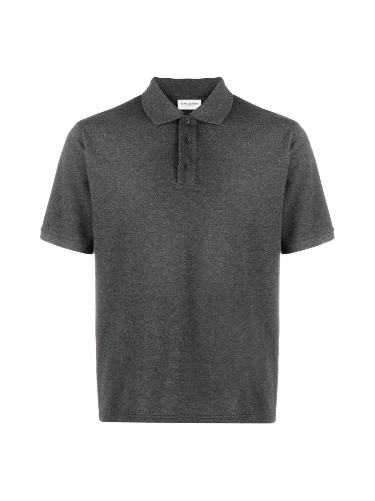 Saint Laurent Dark Grey Cassandre Ysl Logo Polo Shirt