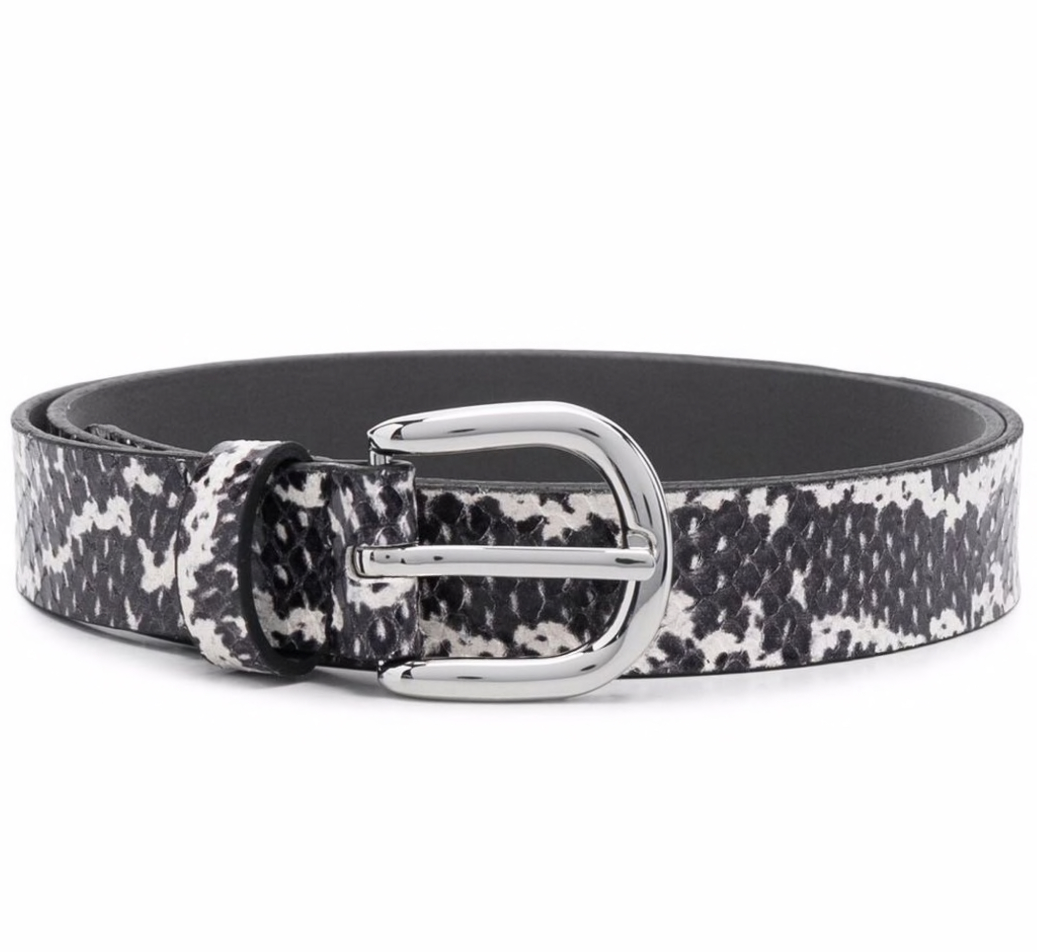 Isabel Marant Black Zap Snake Effect Belt