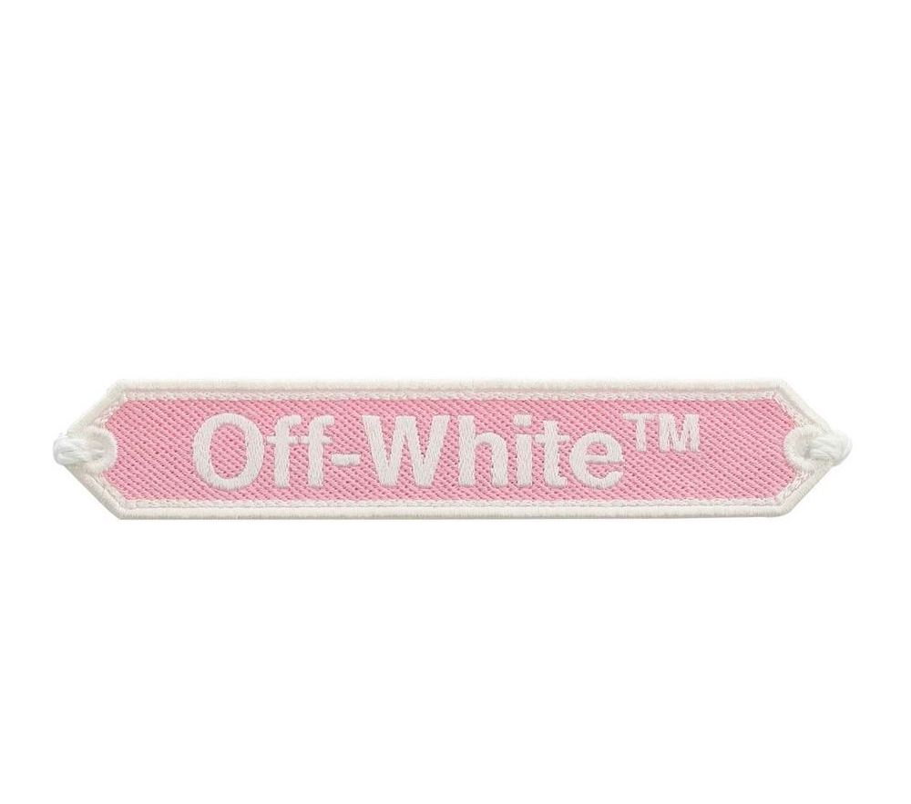 Off White Pink and White Macrame Logo Bracelet