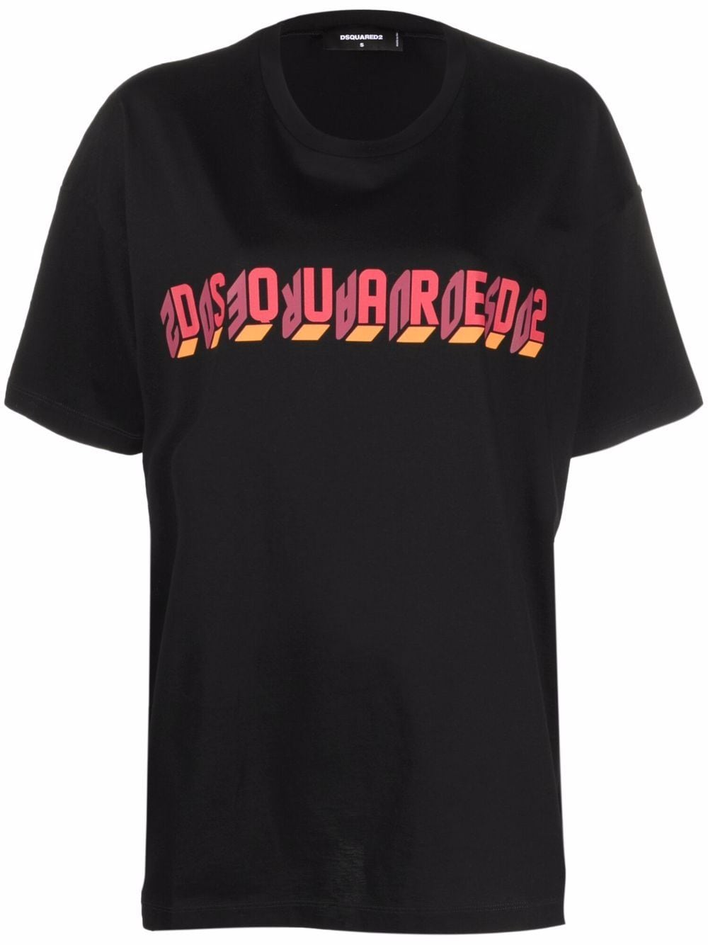 Dsquared2 Black Mirror Logo Oversize T Shirt