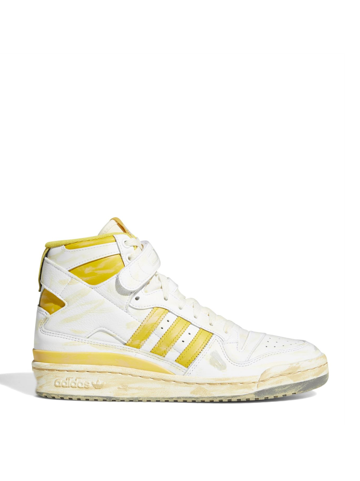 Adidas  Cloud White and Hazy Yellow Forum 84 Hi Aec Sneakers