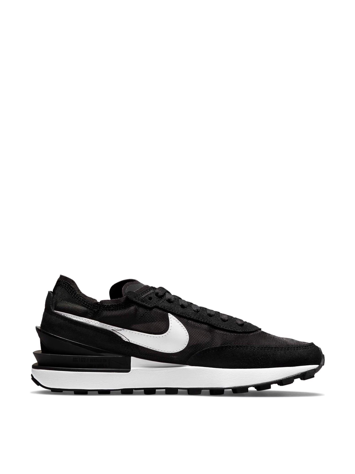 Nike Black and White Orange Waffle One Sneakers