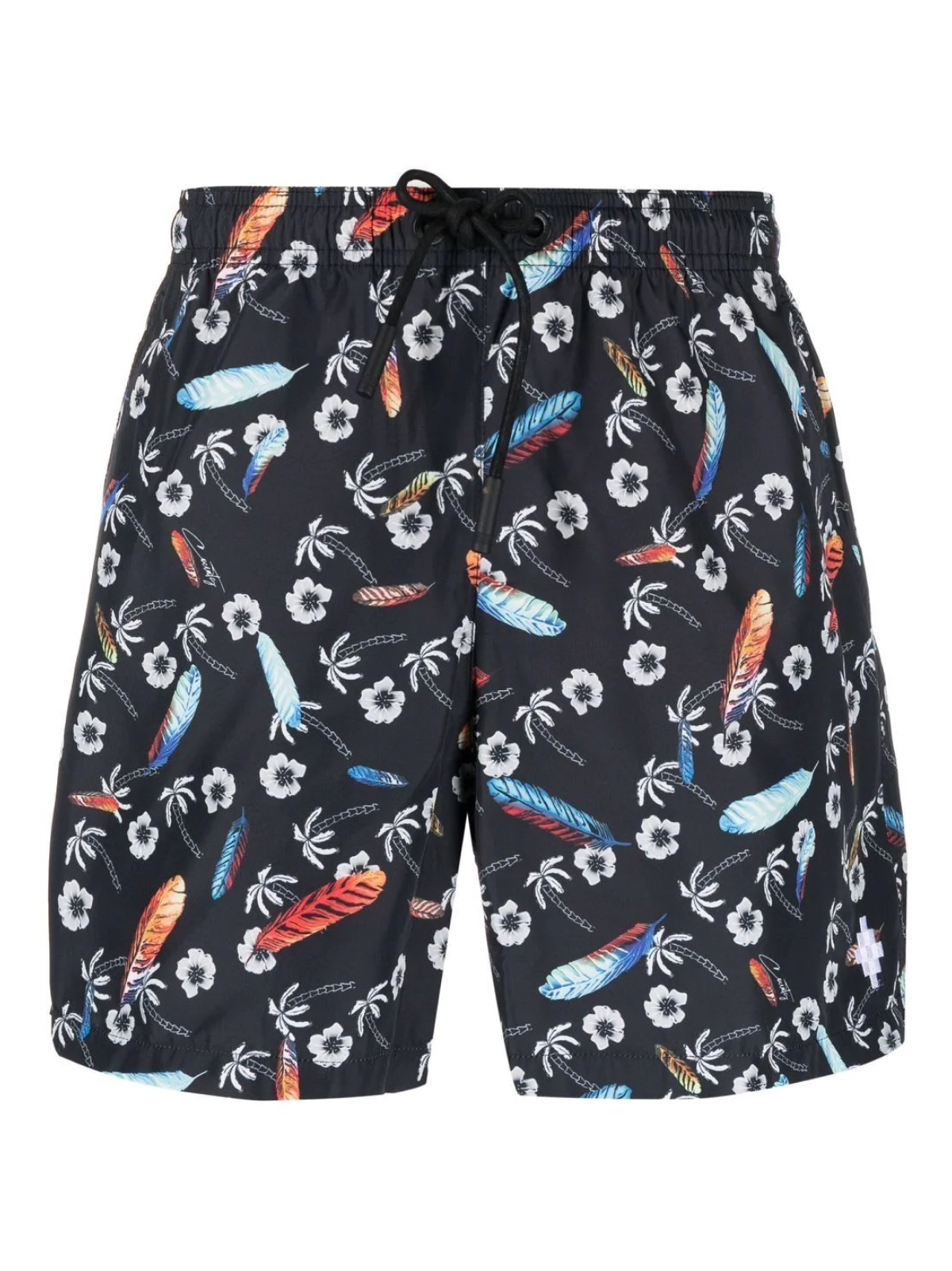 Marcelo Burlon Black Hawaii Print Swim Shorts